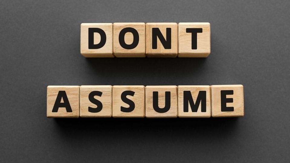 (Image emphasizing on not to assume or predict reasons to win)