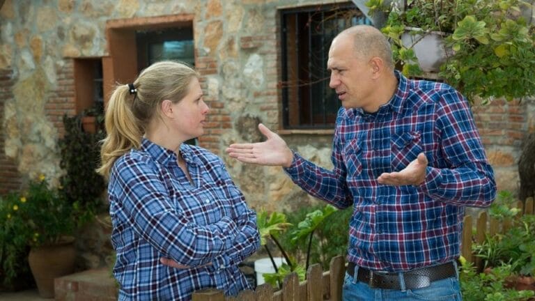 (In the image it can be seen that two neighbours have a dispute on something and are arguing) Common Neighbour Disputes