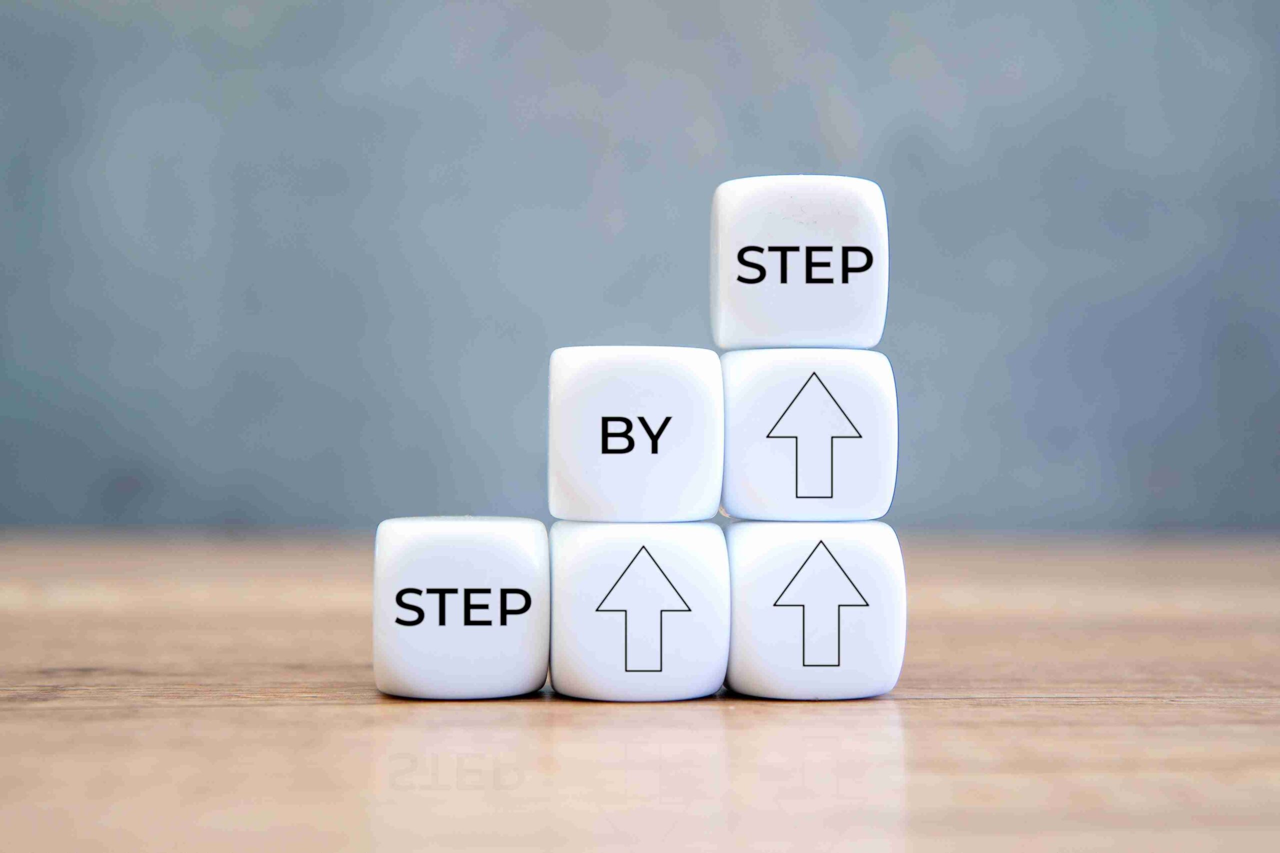 In the image the concept of step by step process can be seen having a UK flag as well