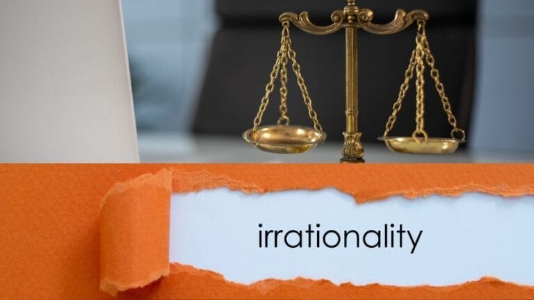 (In the image it can seen special emphasis is being put on irrationality and proportionality in legal matters)