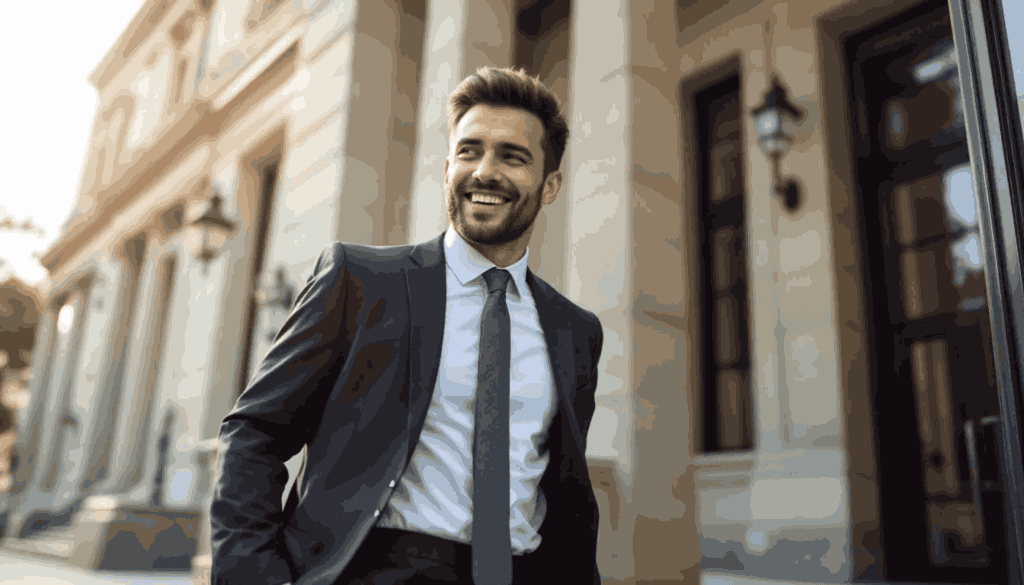 (A lawyer are joyfully exiting a courtroom after successfully submitting a judicial review claim form, symbolizing a positive outcome in their legal challenge against a public body's decision)
 judicial review claim form