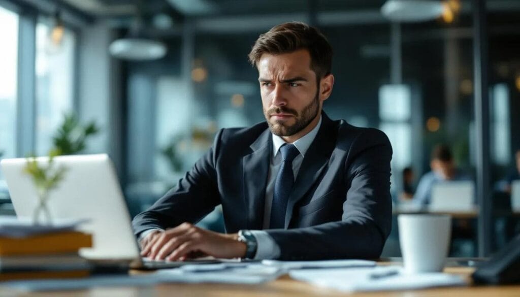 The image depicts a salaried member sitting at a desk, intently writing an application related to capital contributions for a limited liability partnership (LLP). The setting emphasizes the individual's significant influence over the affairs of the LLP, reflecting the rules that apply to salaried members and their genuine contributions.