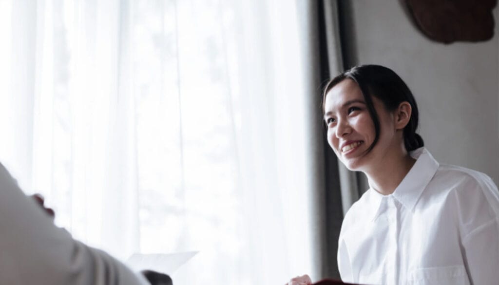 Social care worker in a frame