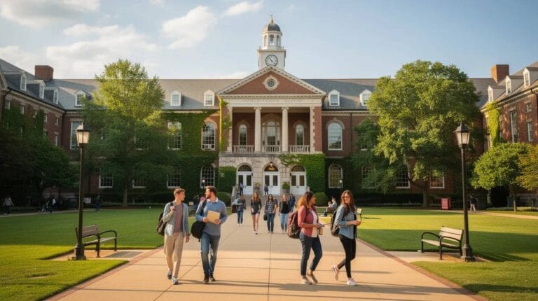 A group of diverse students walking across a university campus, capturing the essence of higher education, and the importance of tier 4 visa or study visas in the UK.