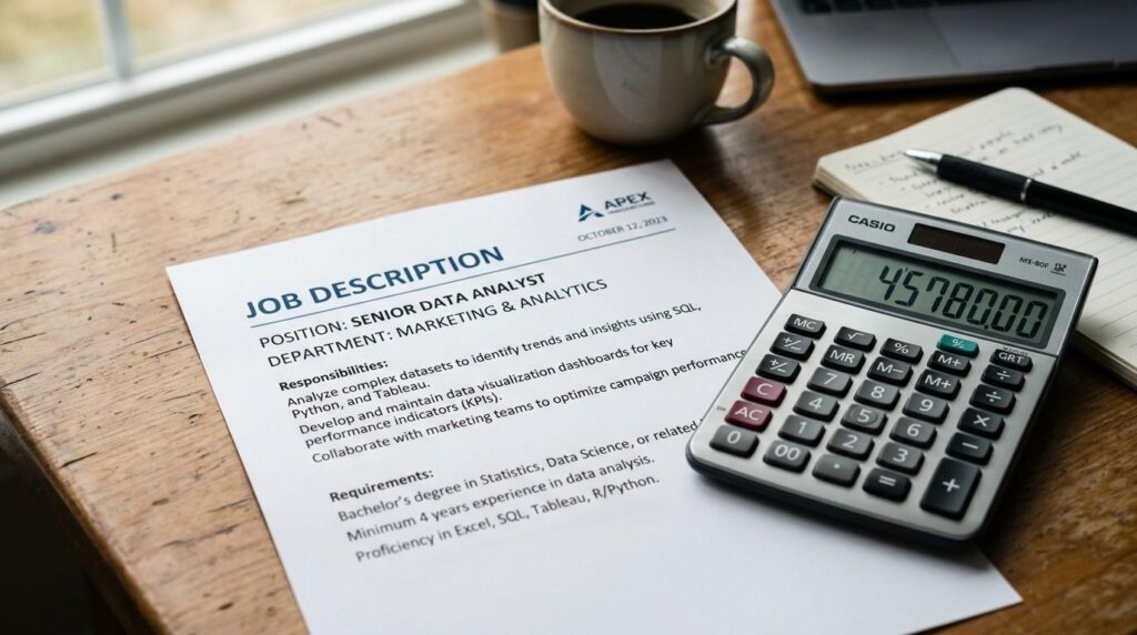 (Job description document and calculator showing skilled worker visa going rate and occupation code salary calculation.) skilled worker visa minimum salary